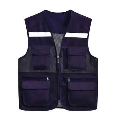 China Workwear Safety Soft Comfortable And Deformation Resistant Vest With Mesh Pocket Men Fishing Vest With Mesh for sale