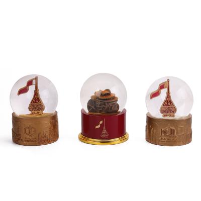 China Luxury India 3d Qatar Museum Pin University Gold Plating Healing Gift Glass Crafts For Office Decoration for sale