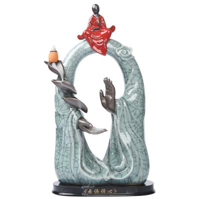 China Buddhas Design Incense Hand Incense Cone Unique Holder Home Backflow Censer Aromatherapy Ornament Censer for sale