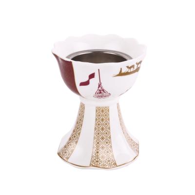 China Camel Tibetan Arabic Desert Antelope Map Qatar Incense Agarwood Desktop Elegant Golden Censer for sale