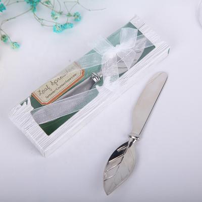 China Wholesale Mini Stainless Metal Butter Knife Leaf Shape Propagator Wedding Favor Nice Quality Party Favors Wedding Favors for sale