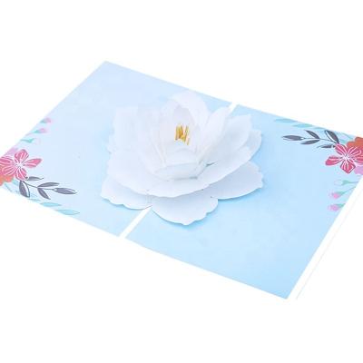 China Europe Wedding Decoration 3D Gardenia Flower Card Greeting Cards Romantic Wedding Invitation Paper Cards for sale