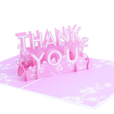 China Europe Factory Direct Paper Laser Cut Printing Custom 3D Pop Thank You Cards for sale