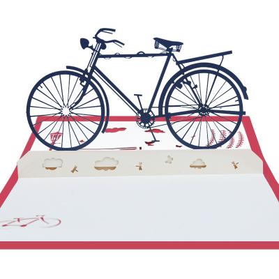 China Wholesale Europe/America/Oceania New Bike Jump Up Card Birthday 3d Printing Handmade Card For Friends Good Quality Fast Delivery for sale