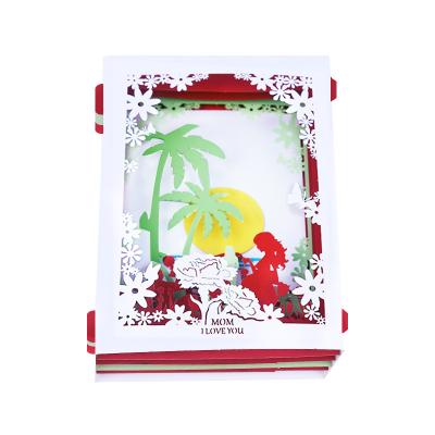 China Europe/America/Oceania Happy Mother's Day Gift 3D Flower Paper Cards Handmade Greeting Cards With Envelope for sale