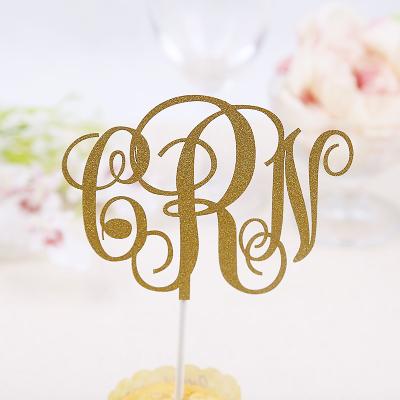 China Beautiful Gold Colored Paper Forever Forever Cake Topper Wedding Cake Topper Stunning Decoration Mr Mrs Cake Topper for sale