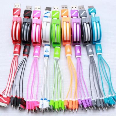 China Hot selling multifunctional mobile phone data line, 4 in1 usb multi data cable charging cable for mobile phone for sale