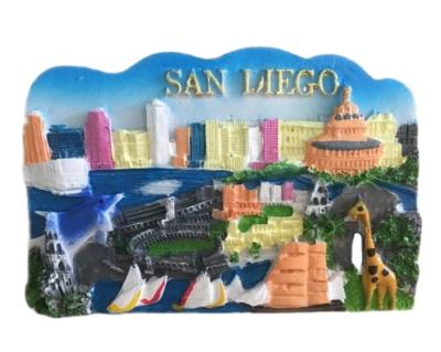 China Europe San Diego USA America Fridge Magnet Travel Souvenir Gift Collection Craft Fridge Decoration for sale