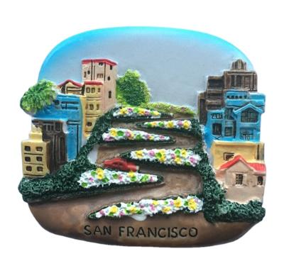 China Europe Fridge Magnet Travel Souvenir Gift Collection Craft Fridge Decoration Lombard Street San Francisco California USA America for sale