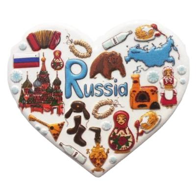 China Europe Flag Map Moscow Russia Fridge Magnet Travel Souvenir Gift Collection Craft Fridge Decoration for sale