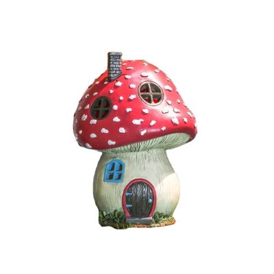 China Europe Fairy Mushroom Garden House Statue, Fairy Garden Cottage Figurines Sculptures For Outdoor Decoration for sale