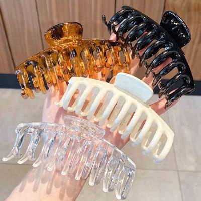 China Hot Selling Custom Made Matte Vintage Plastic Large Nonslip Hair Claw Clips from Japan and Korean Style Acrylic Strong Hold for Women Thick Hair for sale