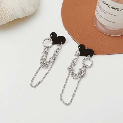 China FASHIONABLE European American Geometric Acrylic Women Diamond Long Tassel Earrings Charm Earrings for sale