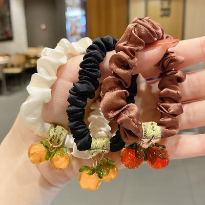 China Dual-function main rope of Japan and Korean cute soft head of summer style khaki small intestine hair circle headdress bun for sale