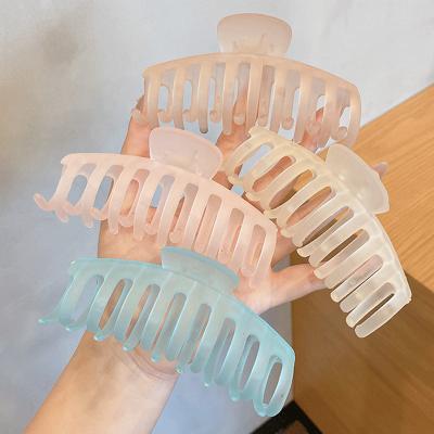 China Japan and Korean style fashion simple pure color cut acrylic banana clips accessories non slip soft color celluloid octopus spider claw hair bridle for sale