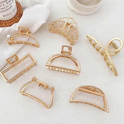 China Japan and Korean Style Women Girls Gold Color Hair Clip Hold Up Geometric Metal Hair Claw Clip for sale