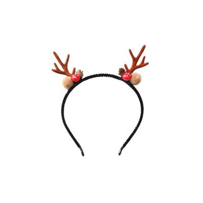 China Cute Christmas Resin Metal Hair Circle Halloween Headbands Hair Balls Headdress Japan And Korean Style Christmas Antlers Headbands for sale