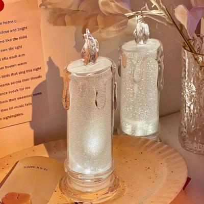 China Romantic CIA Atmosphere Home Room Decoration Wedding Crystal Candle Night Light Birthdays Flicker Battery Led Candles Simulation Candle for sale