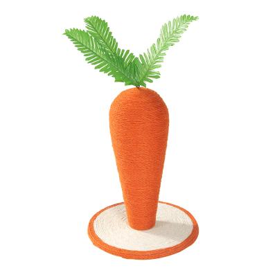 China Wholesale Natural Stocked Sisal Carrot Shape Cat Tree Scratching Post Vertical Pet Cat Tree Toys Quality Cat Scratcher Scratching Post for sale