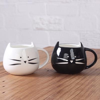 China Viable Novelty Creative Cute Cat Milk Mug Ceramic Coffee Porcelain Tea Cup for sale