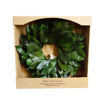 China Real Preserved Magnolia Leaf Wreath Decorative Wreath Hot Sales for sale