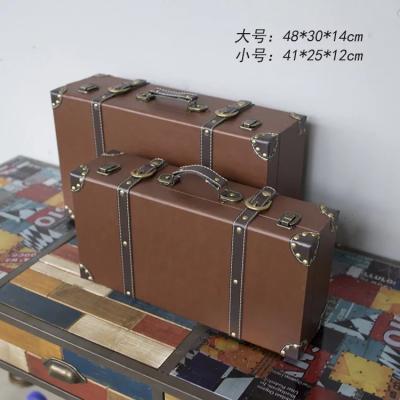 China Luxury Decorative Vintage PU Leather High Quality Luggage for sale