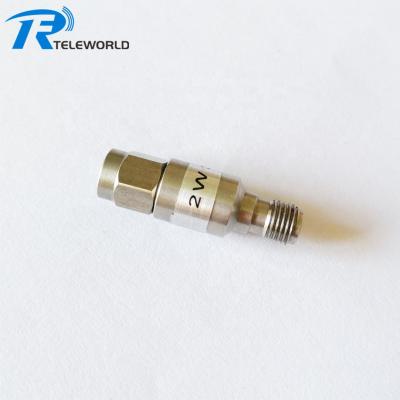 China RF Microwave 2W SMA Fixed Attenuator 3db 6db 10db 20db 30db 6GHz 8.5Ghz 12Ghz 18GHz for sale