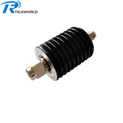 China RF Microwave Attenuator 50ohm 3dB 6dB 10dB 20dB 30dB 6GHz 25W 30W TNC for sale