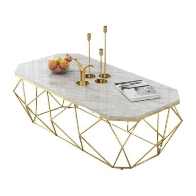 China Simple Modern Scandinavian Style Gold Design Modern Marbling Coffee Table for sale