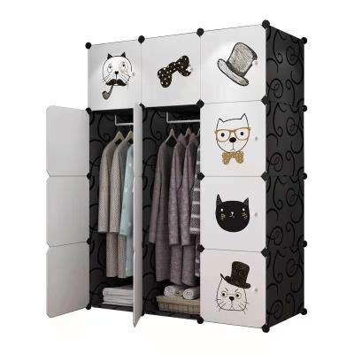 China Foldable Wardrobe (Other) DIY Wardrobe Adjustable High Quality Cloth Bedroom Cloth Folding Storage for sale