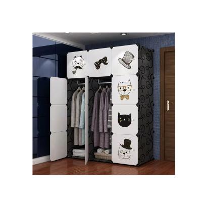 China New Adjustable Modular Cube Plastic Foldable Storage Cabinet Closet Bedroom Cabinet (The Other) Chambr Wardrobe for sale