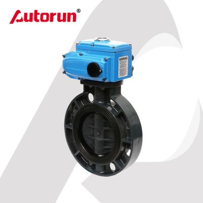 China PVC General Autorun Plastic Electric Wafer Butterfly Valve for sale