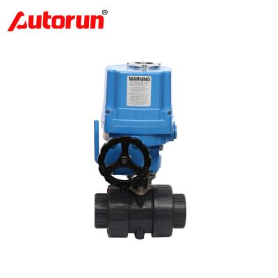 China Palstic AUTORUN PVC Electric Ball Valve With Explosion Proof Actuator for sale