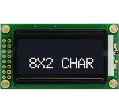 China 8x2 character STN positivet green color LCD display 0802 gray black color transflective yellow alphanumeric LCD module EC802DNS-3 for sale