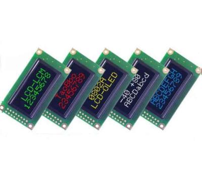 China 8x2 White Color OLED 3.3V Character 5V OLED Display 0802 Color Green Color With Wide Operating Temperature EL0802B-SMN for sale