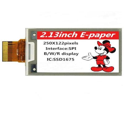 China 2.13 Inch E-Ink Display 250X122 E-Paper E-Display Black Red On 2.13 White for sale