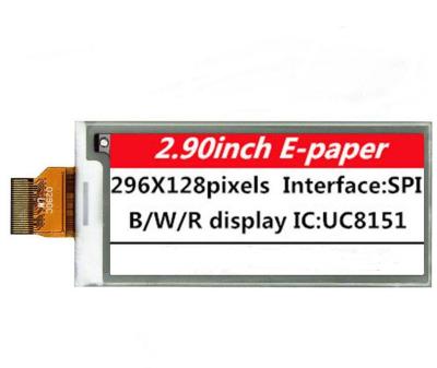 China 2.9 Inch E-ink Display 296x128 E-Paper Monochrome Show Black Red On White With 2.9 High Contrast for sale