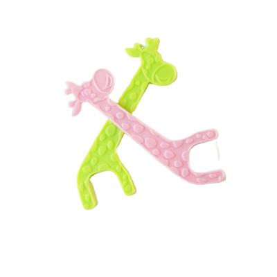 China Clean Area Giraffe Shape Kids Interdental Animal Dental Floss Effectively Pick Toothpick Dental Floss for sale