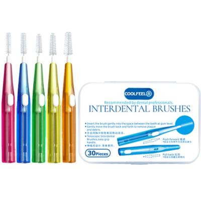 China Teeth cleaning reciprocating type thin brush adult interdental interdental toothpick brush cleaner interdental brush for sale