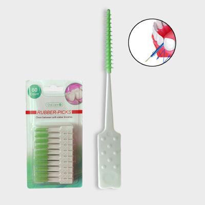 China Deeply Professional Teeth China Factory Rubber Dental Cleaning Picks Interdental Brush for sale