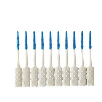 China Teeth Cleaning Coofeel Gum Tooth Soft Picks Soft Interdental Pick Rubber Interdental Brush for sale