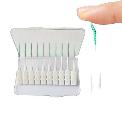 China Deep Teeth Whitening Silicon Rubber Interdental Brush Dental Soft Picks Rubber Interdental Brush for sale