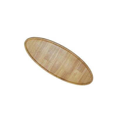 China Viable Custom Size Reusable Elliptical Natural Wooden Bamboo Food Serving Tray Plates Dinnerware Sets for sale