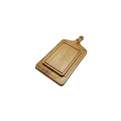 China Sustainable High Quality Kitchen Universal Wooden Cutting Board Set Food Fruit Serving Dish Tray With Handle for sale