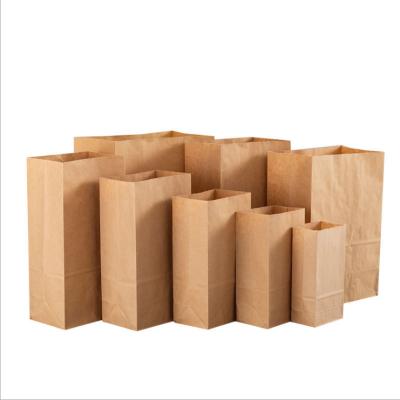 China Recycled Custom Brown Kraft Materials Bread Paper Bag Packaging For Food Catering for sale