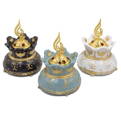 China Arabian  incense Large resin incense burner Household burner Luxury Arabic incense burner  for Ramadan for sale