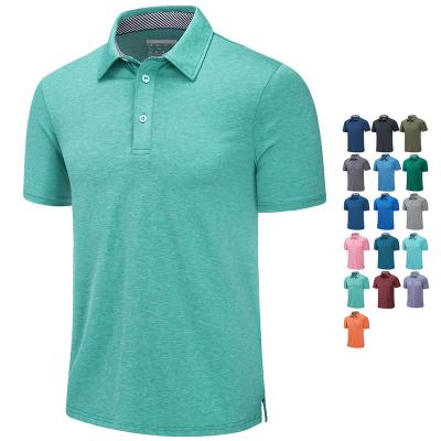 China QUICK DRY Summer Polo T-shirts Mens Casual Short Sleeve Shirts Quick Dry Breathable Golf Pullover Workwear Men's T-Shirts for sale