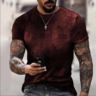 China Anti-wrinkle Summer loose t-shirt for men O-neck men's t-shirts summer Short sleeve Gradient Color Print Boys 3d T Shirts for sale