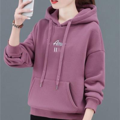 China women's hoodie cheap women's sweatshirts Autumn Winter Fleece Thick Warm hooded pullover Anti-wrinkle sweatshirts for sale