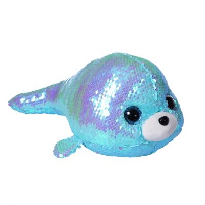 China High Quality Plush Best Price Sequined Whale Stuffed Plush Sea Animal Toy for sale